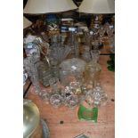 A selection of mixed glass wares including lead crystal.