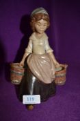 A Lladro figurine, Girl with Two Pails 3512