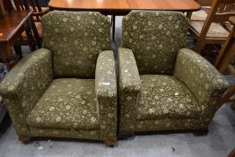 A pair of early 20th Century Art Deco style armchairs