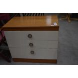 A retro laminated chest of drawers in good condition