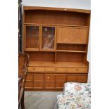 A Nathan teak wall unit, approx. width 153cm, height 195cm