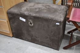 A modern suedette covered bedding box