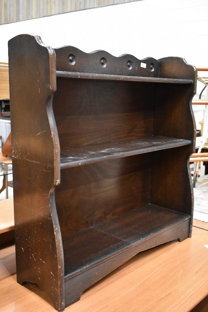 A vintage oak low book shelf 78cm tall x 76cm wide