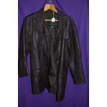A Lakeland Brown leather jacket,label stating size as 16.