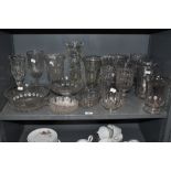 a large lot of vintage glass vases and similar.