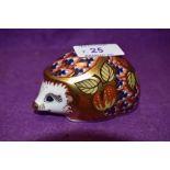 A Royal Crown Derby paperweight Orchard Hedgehog with gold stopper