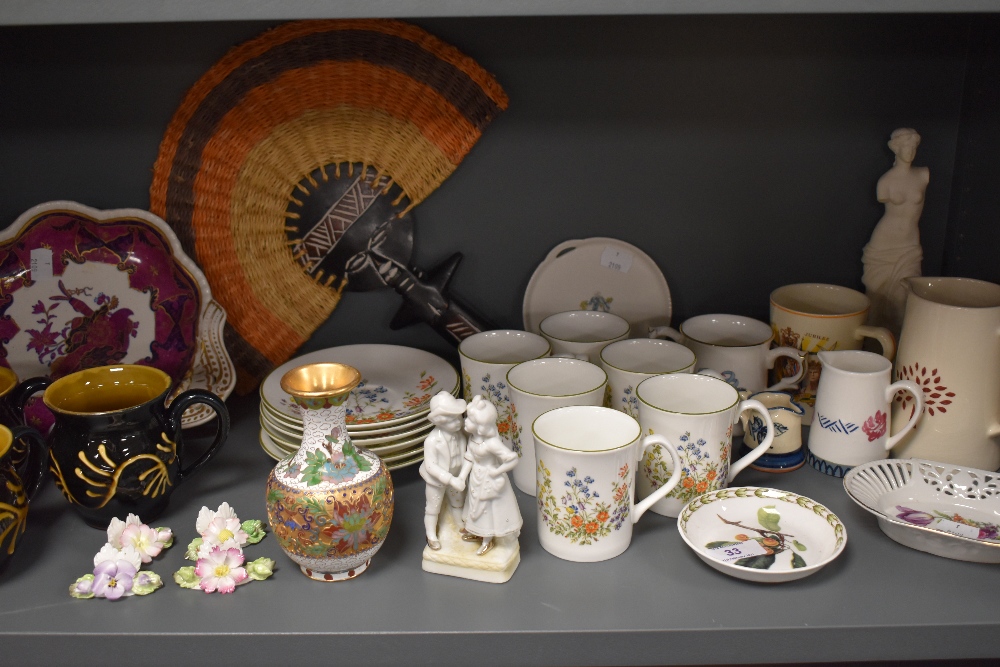 A mixed lot of ceramics including cups and saucers, studio pottery, Spode Imperial and more.