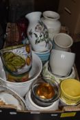 A selection of ceramics and glass, including Portmeirion vase and Royal Albert old country roses