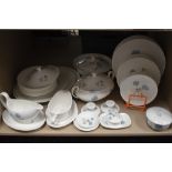 Around forty eight items of Wedgwood ice rose including plates, platters, tureens and more.