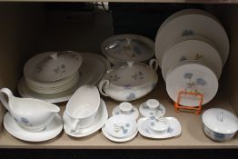 Around forty eight items of Wedgwood ice rose including plates, platters, tureens and more.