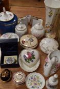An assortment of trinket dishes, vases , frames and more.