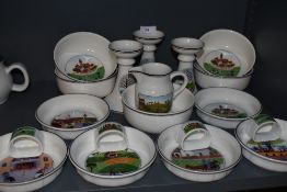 A selection of Villeroy and Boch table ware having country scenes.around nineteen pieces.