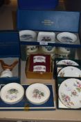 A collection of collectable trinket and pin dishes, ramekins,napkin rings and more including