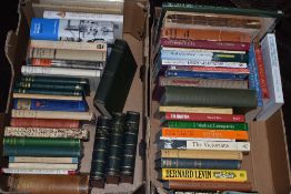 Two boxes of books,mixed vintage and modern including history interest and reference.