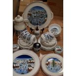 A collection of Villeroy and Boch table ware including plates,cups and saucers and more, all