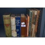 An assortment of vintage books including WW1 interest.