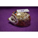 A Royal Crown Derby paperweight Bramble Hedgehog with gold stopper