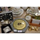 A selection of vintage and retro alarm clocks and mantel clocks.