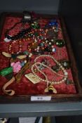 A selection of costume and similar jewellery including broaches and necklace