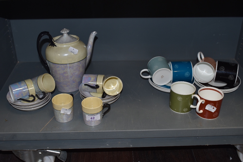 A phoenix china partial coffee set in lustre finish also included is a colourful selection of coffee