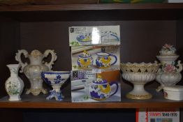 A mixed lot of vintage and modern ceramics including blue and white ware, table ware and more.