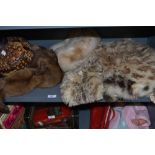 A selection of ladies vintage furs, hats and accessories.
