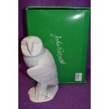 A Modern Beswick barn owl in matte white finish with box.