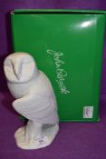 A Modern Beswick barn owl in matte white finish with box.