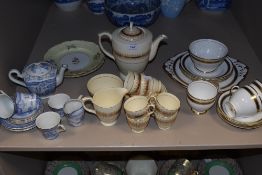 A collection of ceramics amongst which is a Newhall part coffee set, various items of Salisbury in