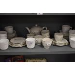 A large selection of tea wares including partial service by Barratts delphatic White Table ware