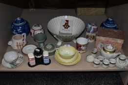 A mixed lot of vintage ceramics and similar including childrens tea set, Home pride advertising