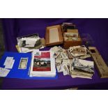 A collection of Photographs, Postcards, Lantern Slides, Glass Negatives and Cigarette Cards etc