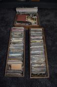 A very large collection of vintage postcards in three boxes 2000+, UK, Europe, World interest