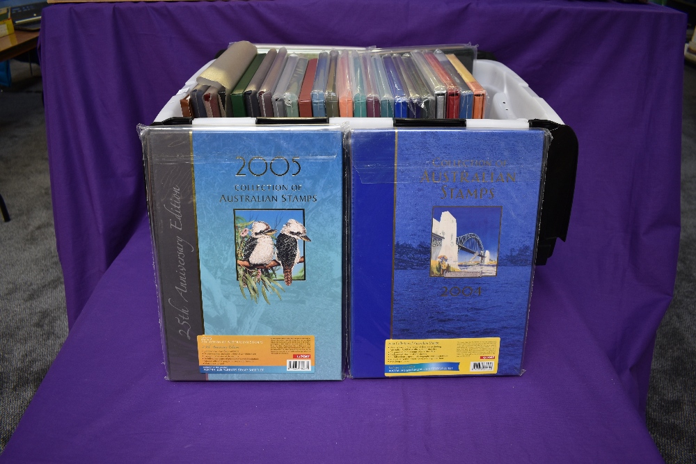 A collection of Australia Stamp Year Books, complete run from 1981 to 2009, including stamps, most