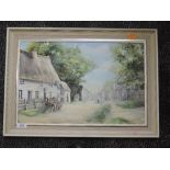 An oil painting on board, Joyce Grimaldi, London Road Old Royston, signed, 29 x 44cm, framed