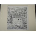 A pen and ink sketch, Alfred Wainwright, St Govans Chapel, 20 x 16cm, not signed, with card 'This is