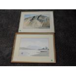 A watercolour, Roger Evans, Wastwater Screes, signed and attributed verso, 26 x 36cm, framed and