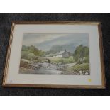 A watercolour, Keith Burtonshaw, Grange in Borrowdale, signed, 35 x 53cm, framed and glazed