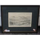 A print after Alfred Wainwright, View from Orrest Head, signed, 14 x 21cm, framed and glazed