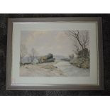 A watercolour, B Eyre Walker, Logs by the Wayside, signed and dated 1969, 37 x 55cm, framed and