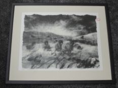 A Ltd Ed print, after A E Hunter, Swaledales at Home, signed and num 526/850, 43 x 54cm,