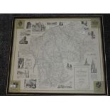 A print map, after Alfred Wainwright, The County of Westmorland, 1974, 3rd Ed, signed, 53 x 60cm,