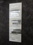 An oil painting, abstract block stripes, 15 x 50cm, or 50 x 150cm