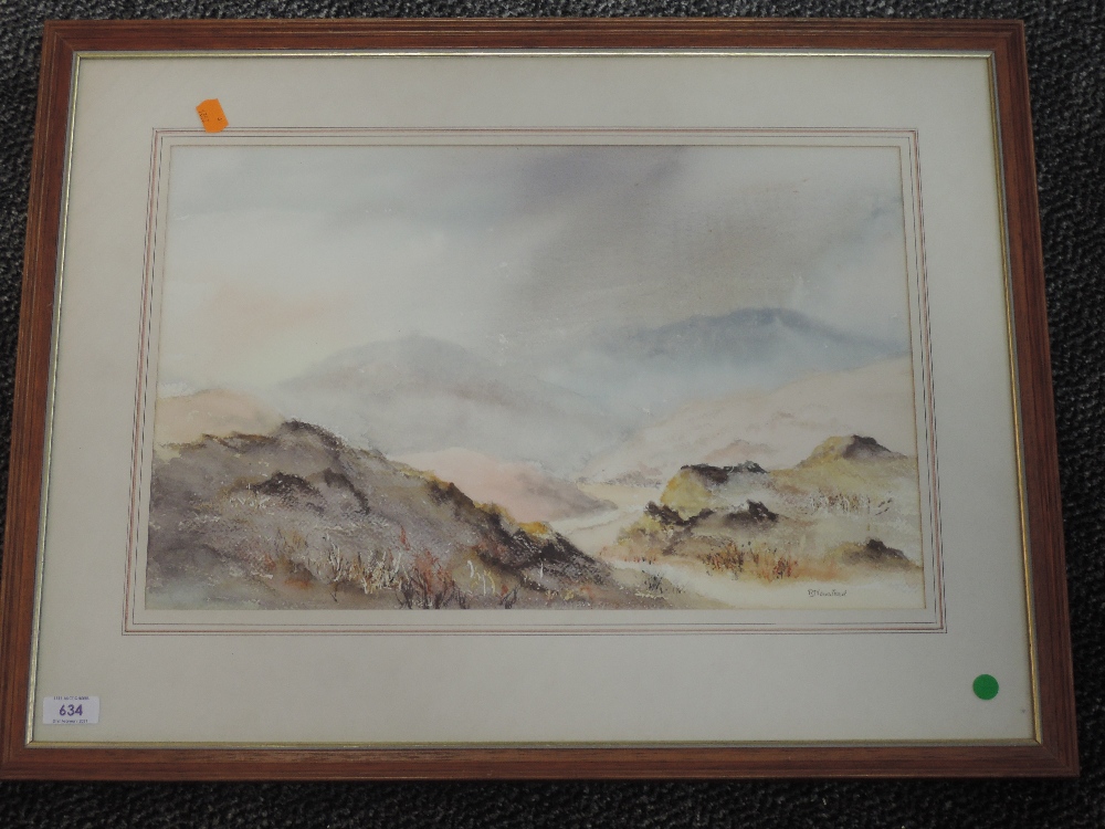 A watercolour, R J Newstead, Autumn in Dunnerdale, signed, attributed verso, 31 x 49cm, framed and