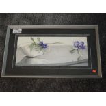 A print, still life, 26 x 62cm, framed and glazed