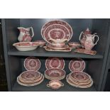 A part dinner service by Masons in the Vista design 36 pieces in total including chargers and tea