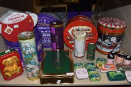 A selection of biscuit and sweet tins.