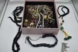 A selection of costume jewellery necklaces of various forms