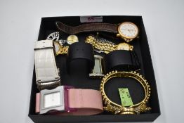 Eight assorted wrist watches including Espirit, Dior, DMQ, Azur etc