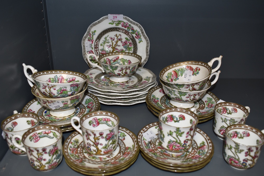 A selection of tea and coffee wares by Coalport in an Indian tree design